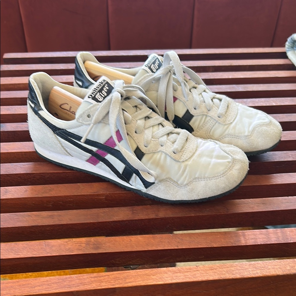 Onitsuka Tiger by Asics White and Black Athletic Shoes